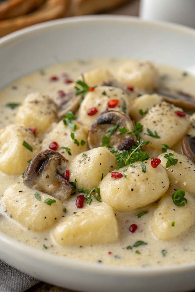 Spinach Mushroom Gnocchi Garlic Smoked Paprika Cream Sauce