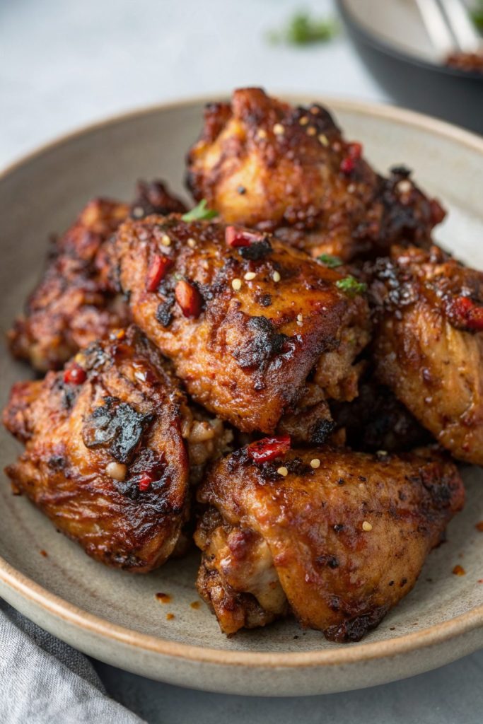 Air Fryer Korean Soy Garlic Chicken Thighs Recipe