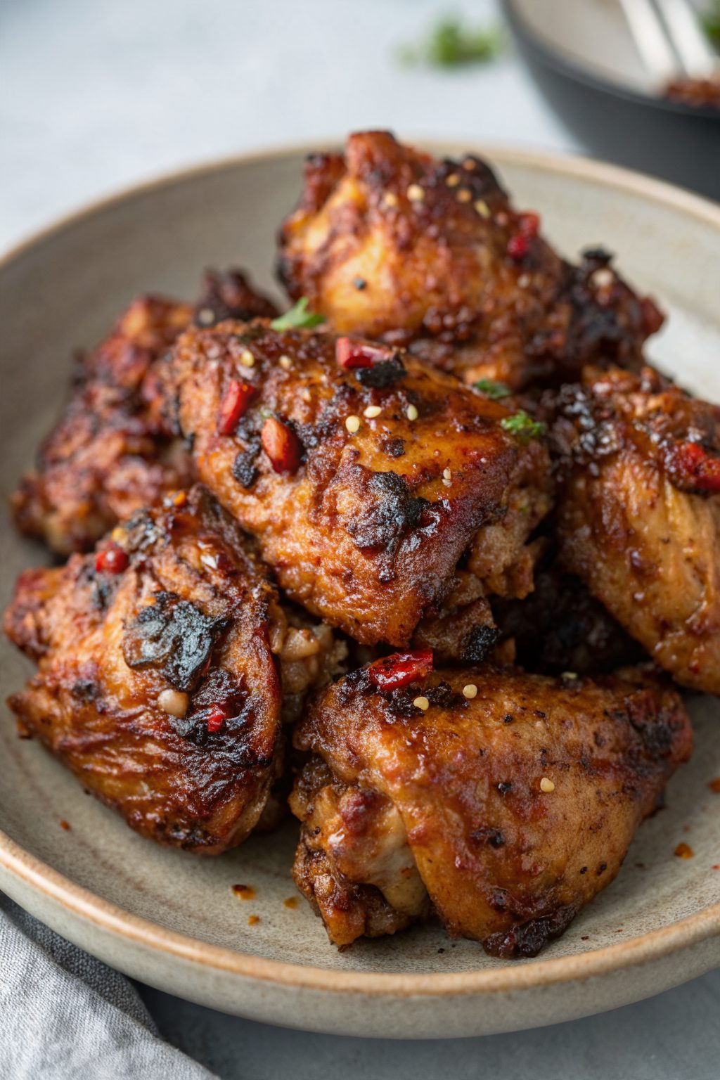 Air Fryer Korean Soy Garlic Chicken Thighs Recipe