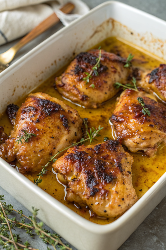 Baked Honey Mustard Chicken Thighs Recipe