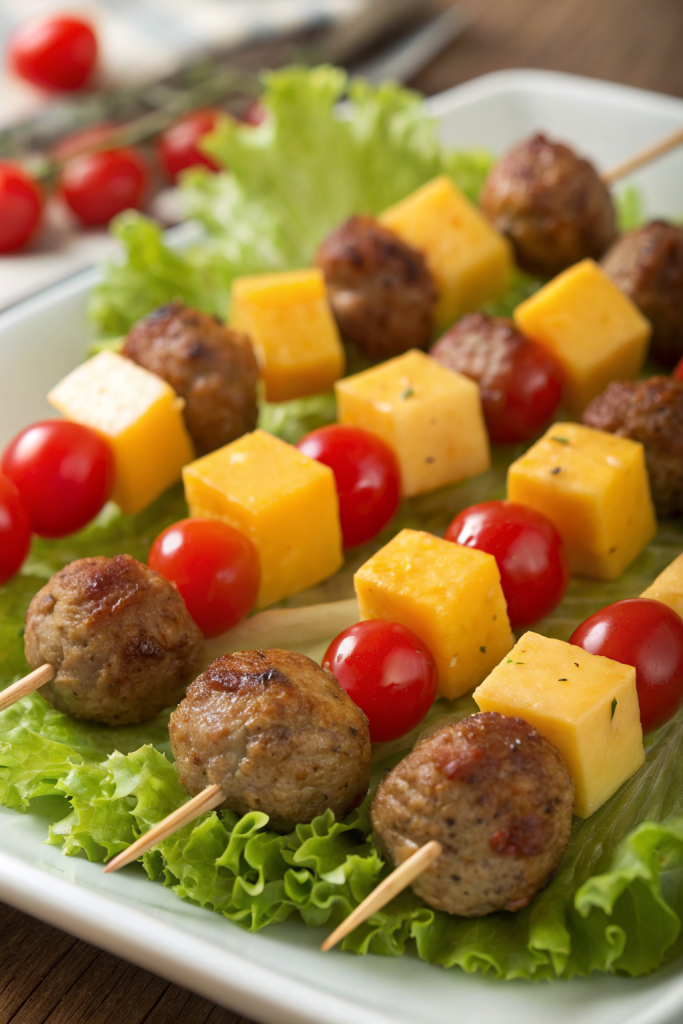 Cheeseburger Meatball Kabobs Recipe
