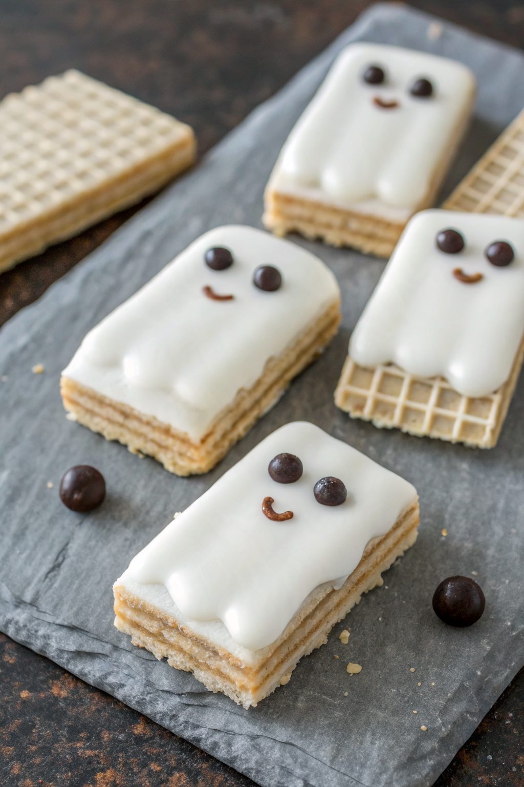 Chocolate Dipped Ghost Wafer Cookies Recipe