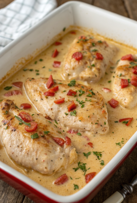 Creamy Baked Tuscan Chicken Breasts Recipe