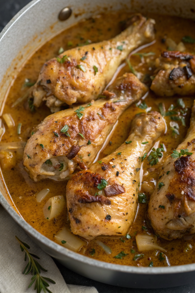 Creamy Garlic Chicken Drumsticks Recipe