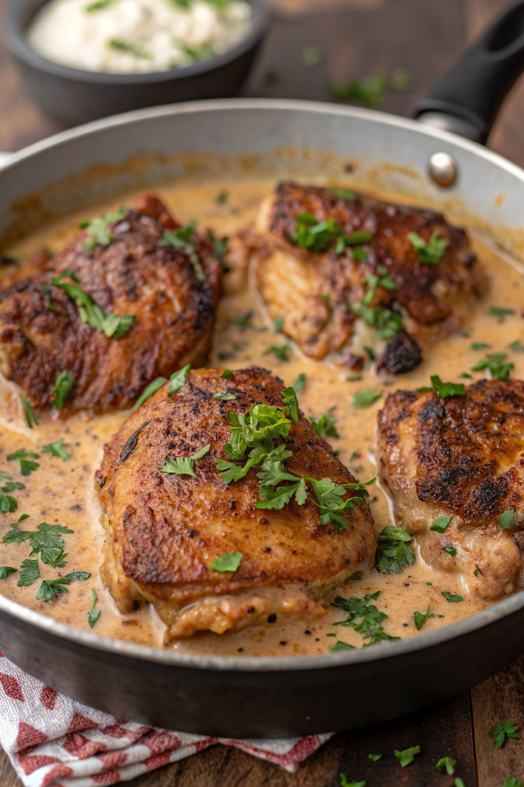 Creamy Garlic Chicken Thighs Recipe