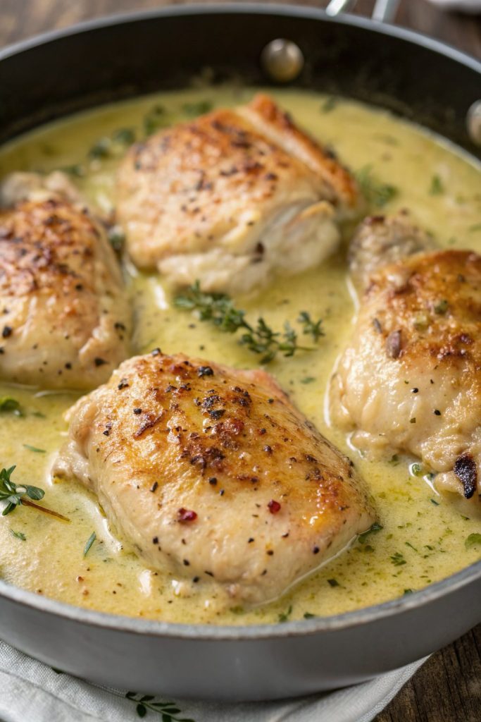 Creamy Oven Baked Chicken Thighs Recipe