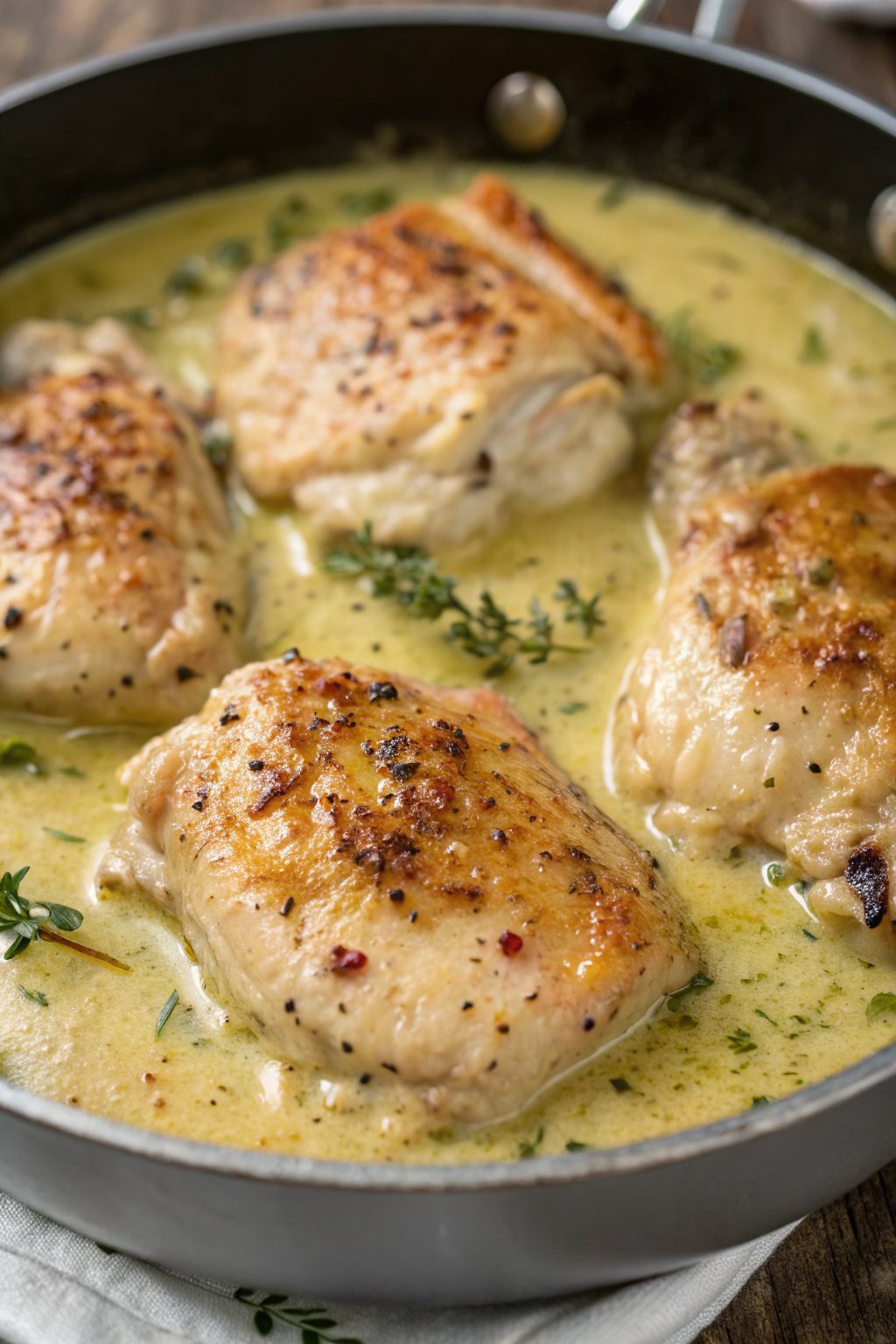 Creamy Oven Baked Chicken Thighs Recipe