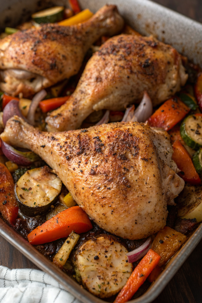 Crispy Oven-Baked Chicken Thighs with Veggies