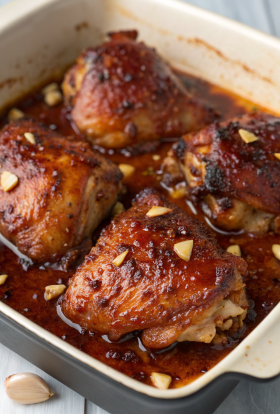 Garlic Butter Chicken Thighs with Potatoes Skillet Recipe