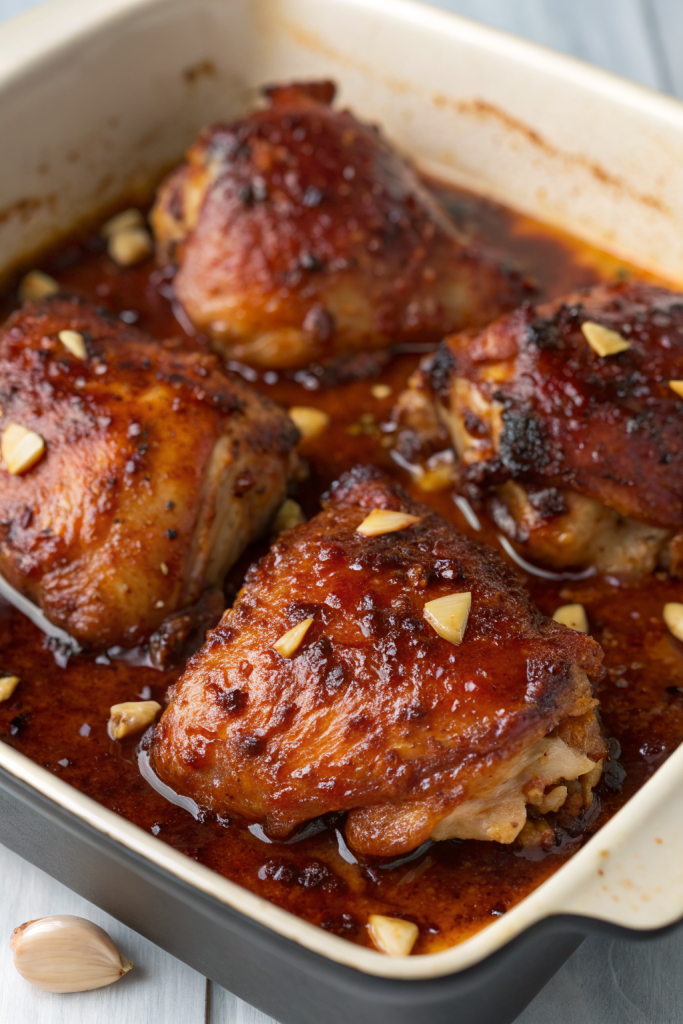 Garlic Butter Chicken Thighs with Potatoes Skillet Recipe