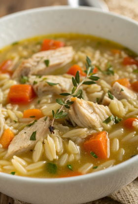 Lemon Chicken Orzo Soup Recipe