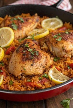 One Pan Spanish Chicken Rice Recipe