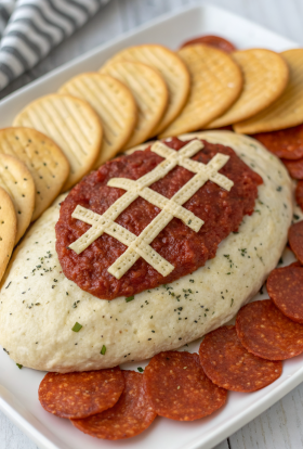 Pepperoni Football Cheese Ball Recipe