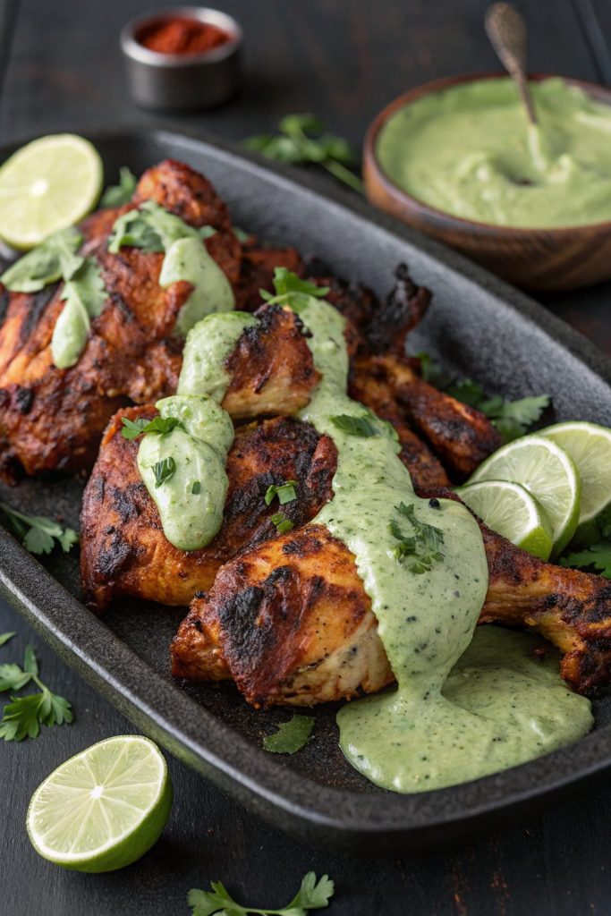 Peruvian Chicken with Creamy Green Sauce