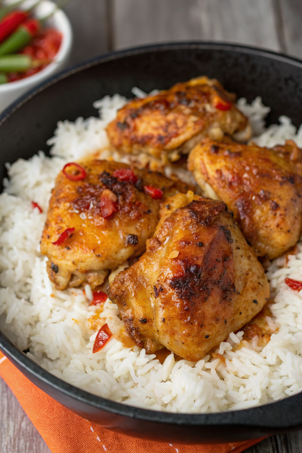 Skillet Bang Bang Chicken Thighs Recipe