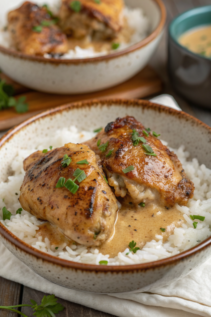 Smothered Chicken and Rice Recipe