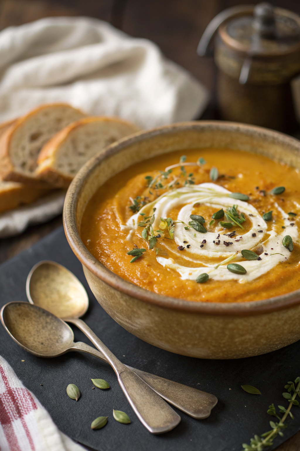 Spicy Butternut Squash Sweet Potato Soup Recipe
