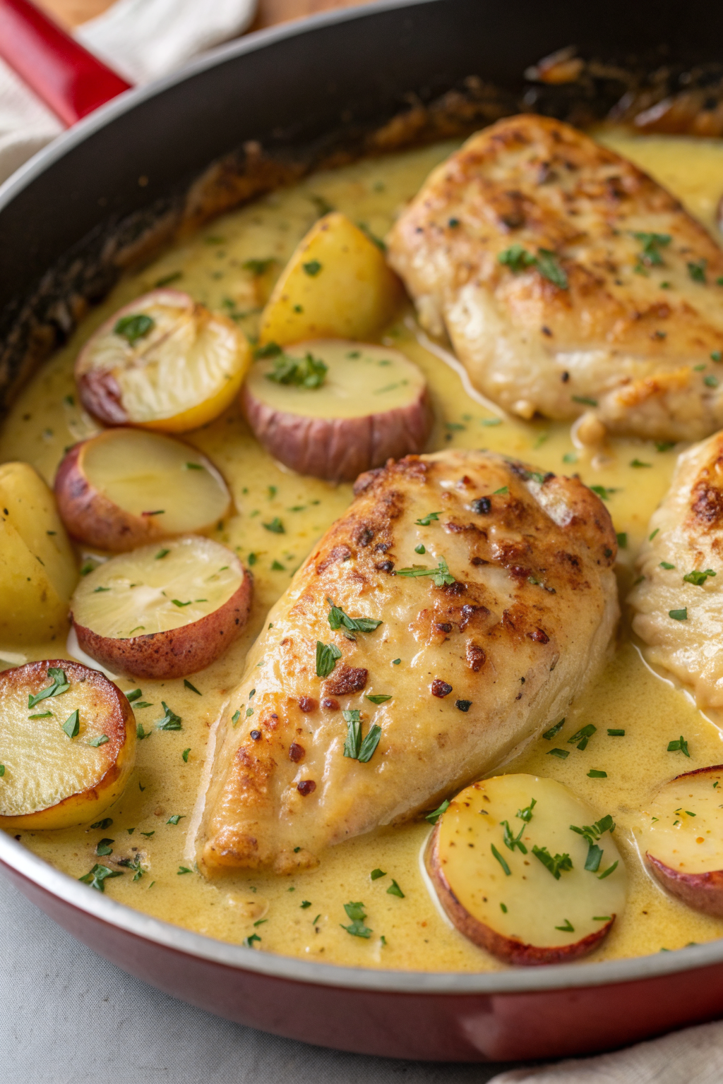 Chicken Potatoes with Dijon Cream Sauce