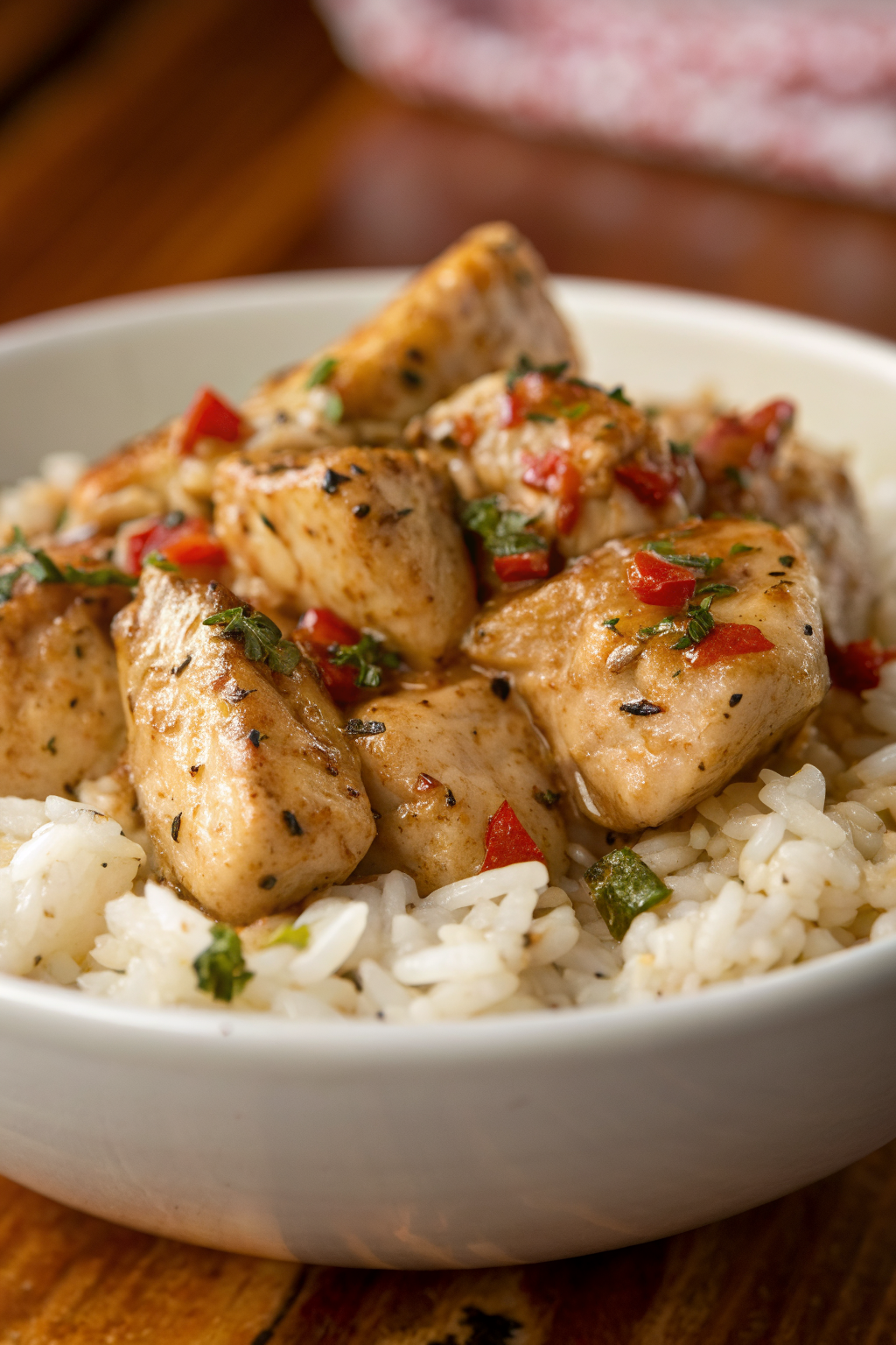 Chicken Scampi with Creamy Garlic Parmesan Rice
