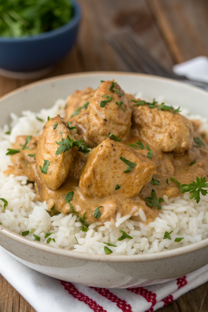 Creamy Smothered Chicken and Rice Recipe