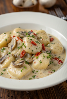 Creamy Spinach Mushroom Gnocchi with Smoked Paprika