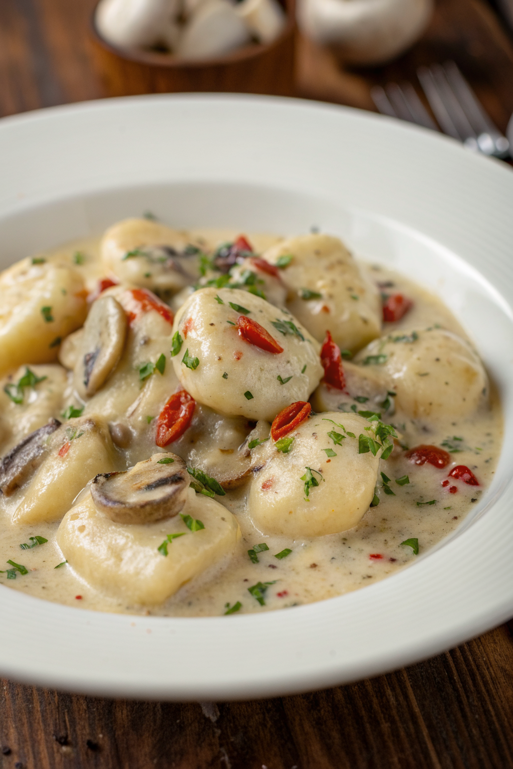 Creamy Spinach Mushroom Gnocchi with Smoked Paprika