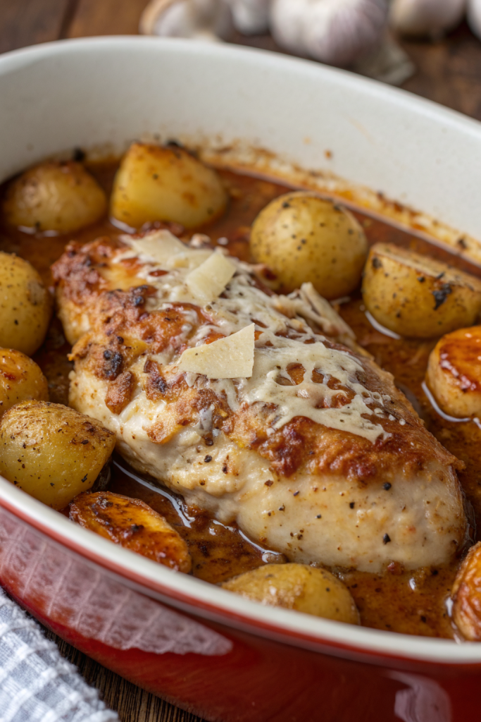 Garlic Parmesan Crockpot Chicken & Potatoes Recipe