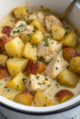 Garlic Parmesan Crockpot Chicken and Potatoes