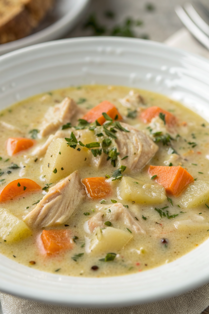 Healthy Chicken Pot Pie Soup Recipe