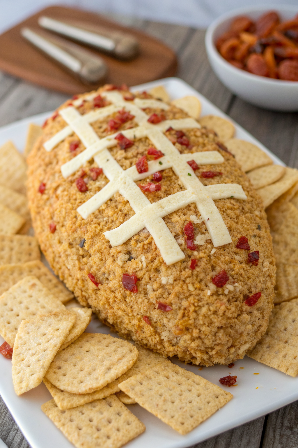 Jalapeno Popper Football Cheese Ball Recipe