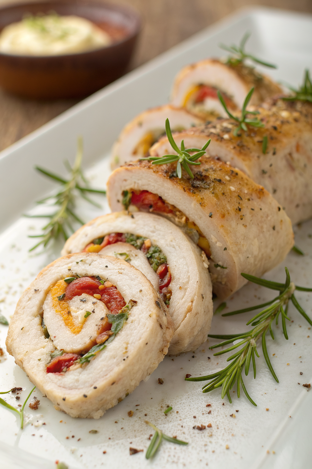 Rolled-Up Chicken with Feta Spinach Sun-Dried Tomatoes