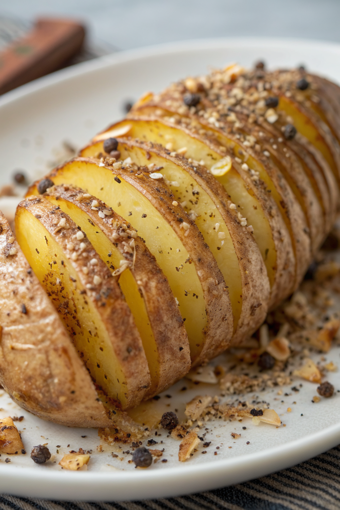 Salt & Pepper Mini Hasselback Potatoes with Cajun Dip