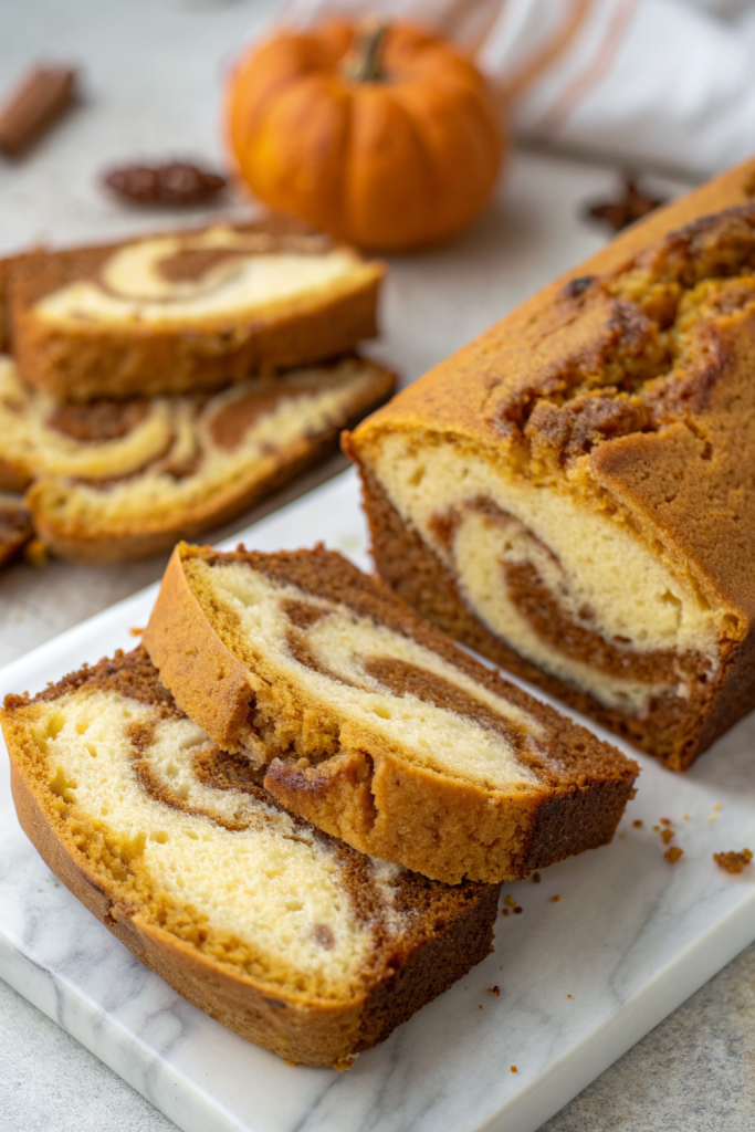 Savory Pumpkin Bread with Cream Cheese Filling
