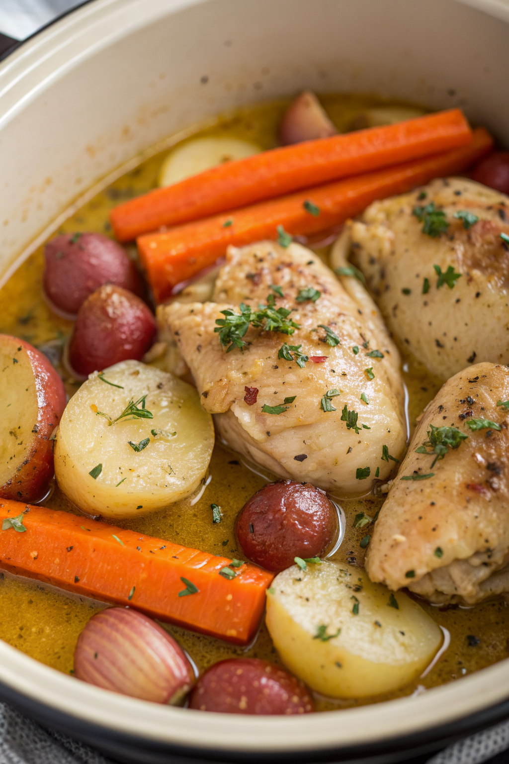 Slow Cooker Garlic Butter Chicken and Veggies