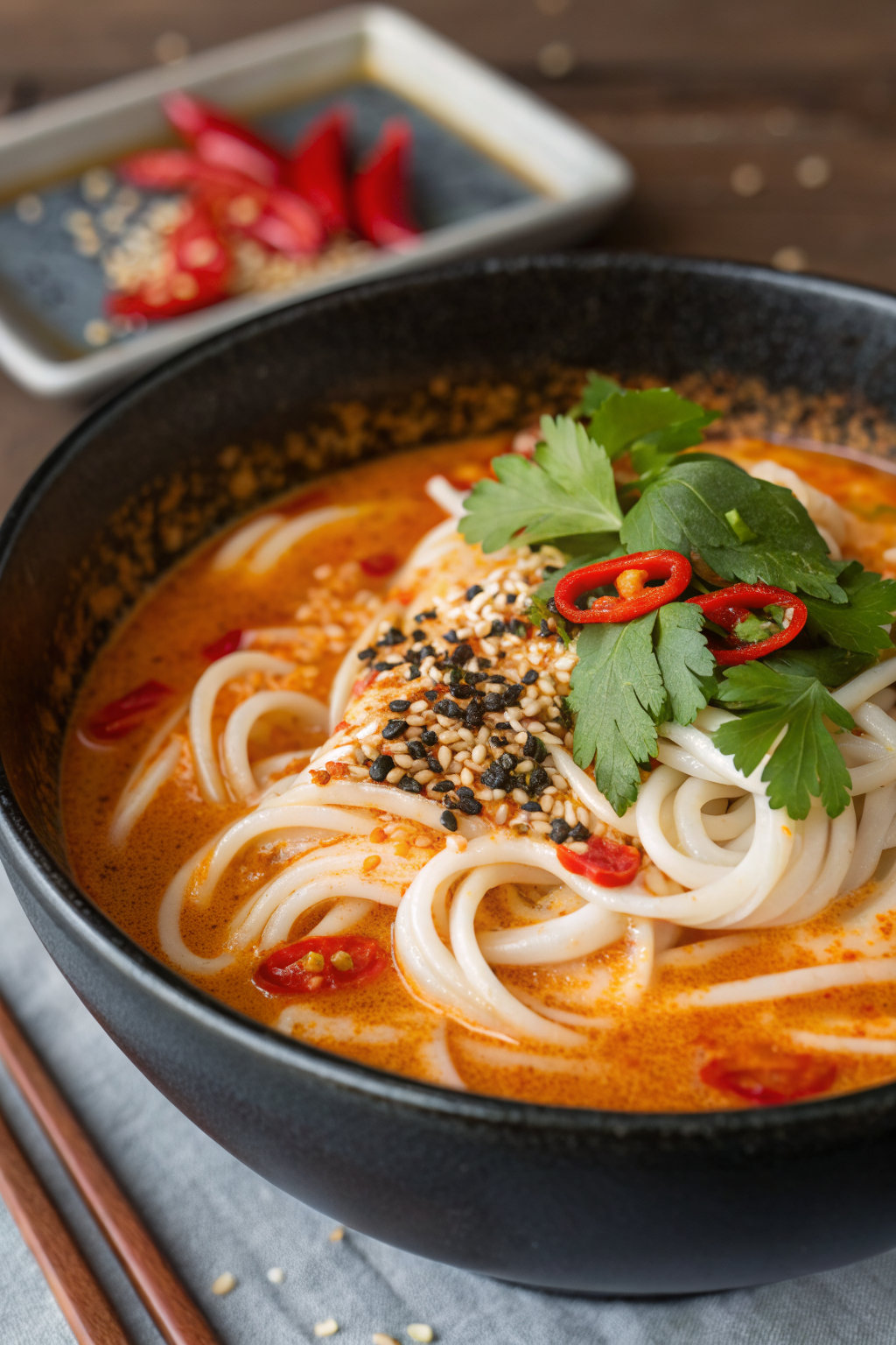 Spicy Peanut Udon Noodle Soup Recipe