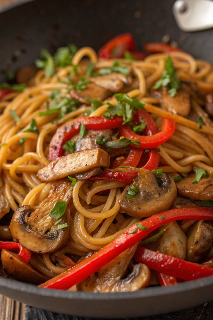 Udon Noodle Stir Fry with Mushrooms Recipe