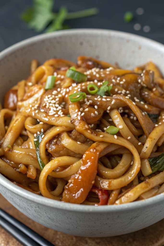 Vegan Garlic Udon Noodles Recipe