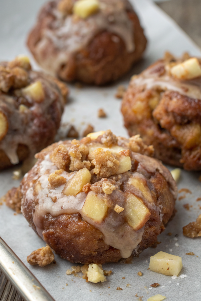 Baked Apple Fritters with Glaze