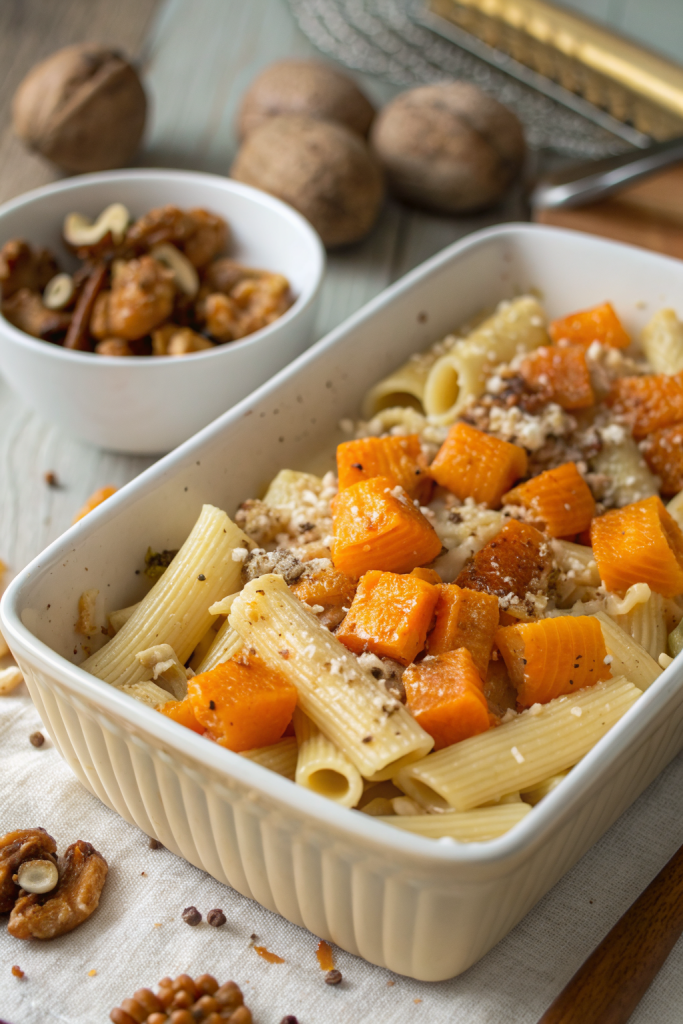 Cheesy Pasta Bake with Pumpkin