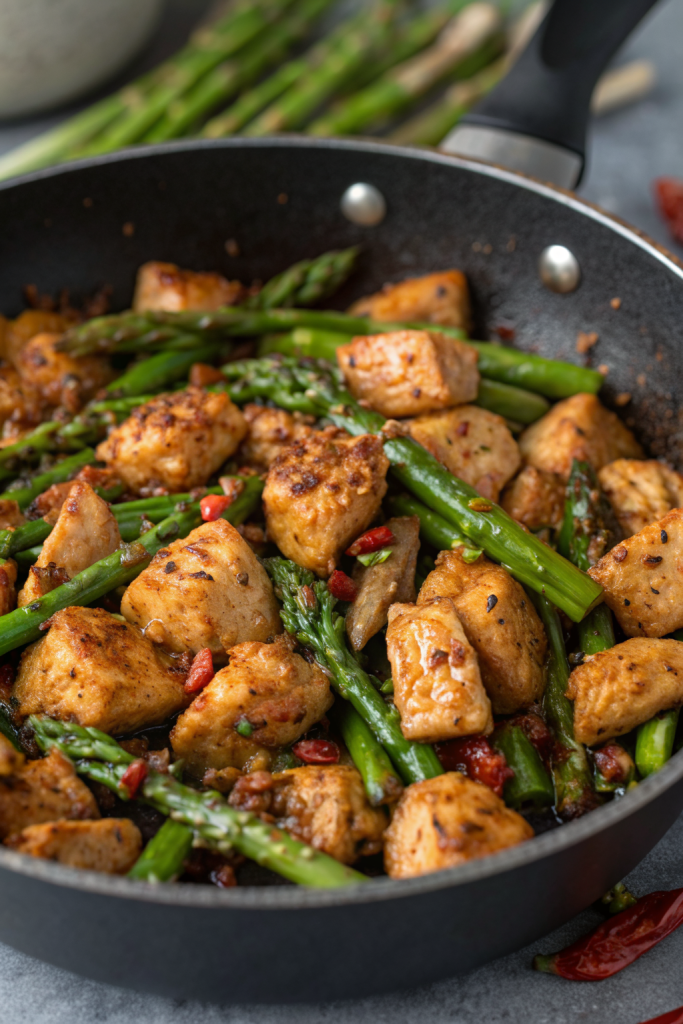 Garlic Butter Chicken Bites and Asparagus Recipe