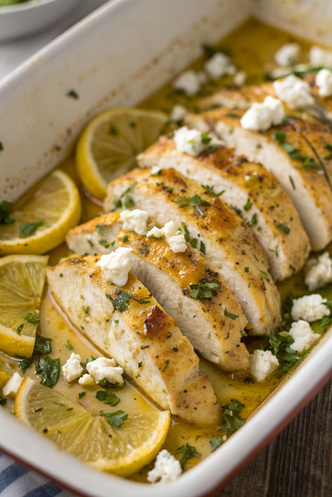 Greek Chicken with Lemon and Feta Recipe