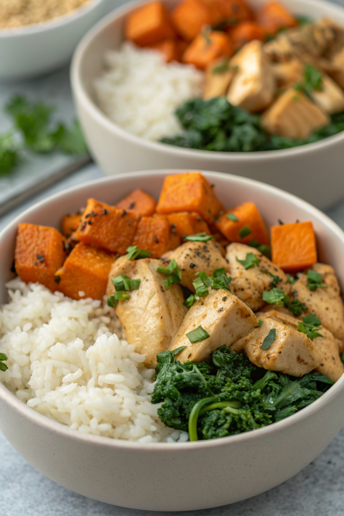 Healthy Chicken and Sweet Potato Bowls Recipe