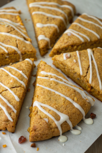 Healthy Pumpkin Scones Recipe with Maple Glaze