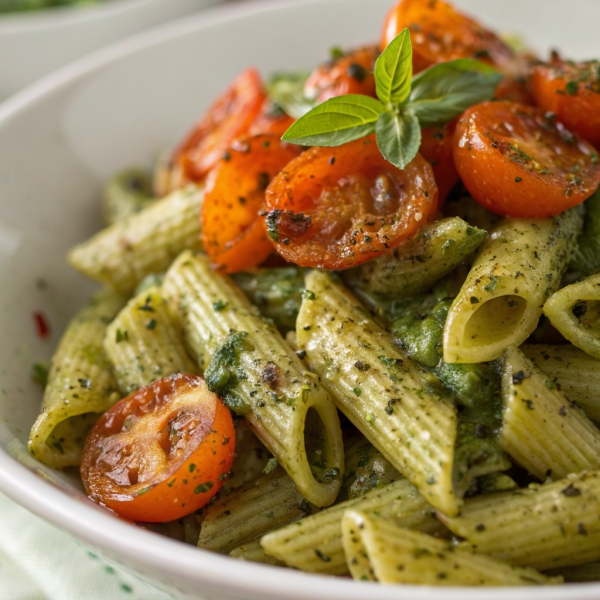 Pesto Pasta With Roasted Vegetables