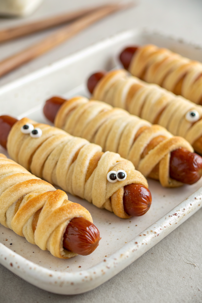 Tasty Mummy Hot Dogs Halloween Recipe