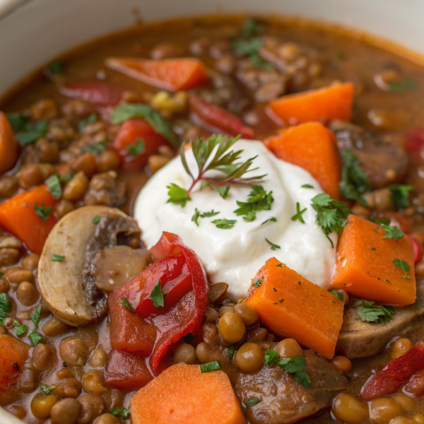 Vegan Lentil Mushroom Stew Recipe